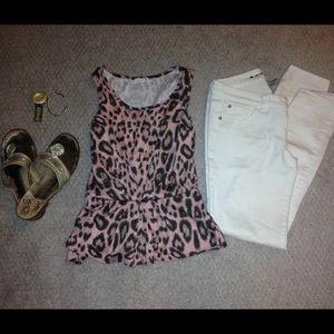 Pink Cheetah Peplum
