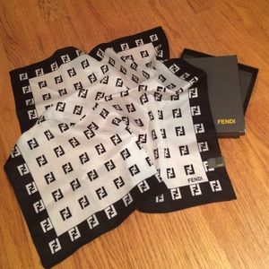 fendi scarf black and white