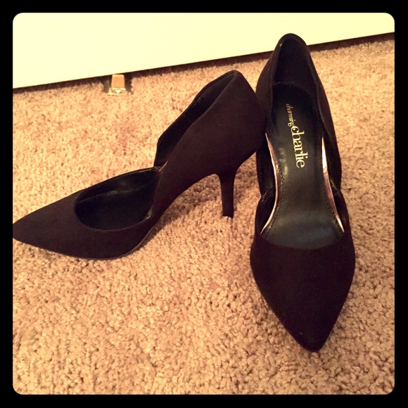 Velvet black heels from Charming Charlie's-Size 7