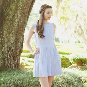 Navy and White Seersucker Dress