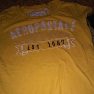 One yellow areoposrale and blue Hollister shirt