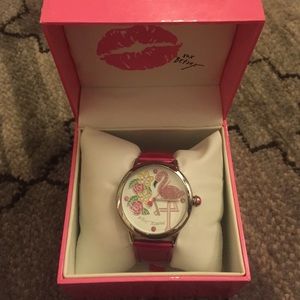 Authentic Betsey Johnson flamingo watch