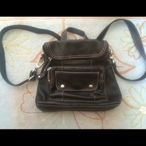 Fossil leather backpack