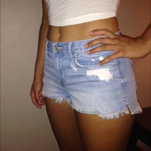 distressed denim Hollister shorts
