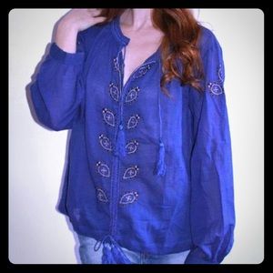 Embroidered boho top