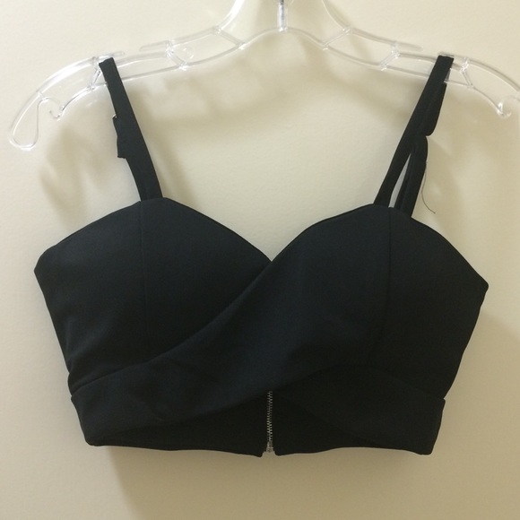 Black bralette, maroon crop-top, & laced bralette