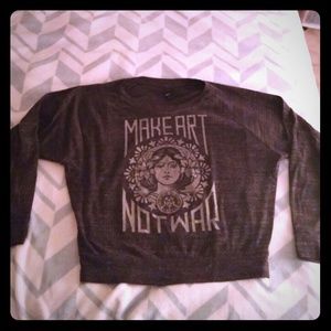OBEY Make Art Not War Med. Grey long-sleeve shirt