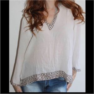 Embroidered rayon top
