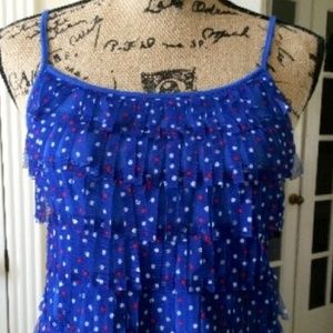 Red White and Blue Girls Top