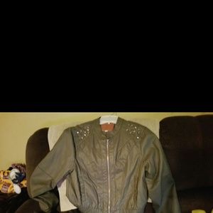 Grey leather-like jacket