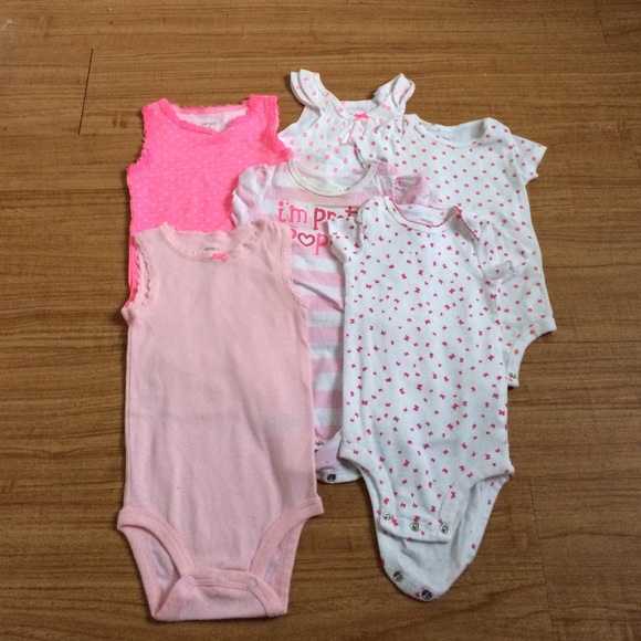 LOT Summer Girl's Onesies 9 Months