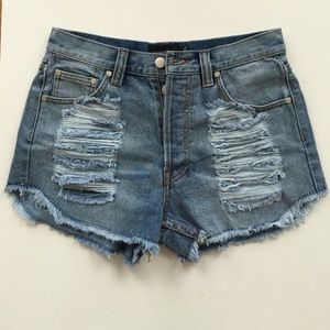MinkPink Slasher Flick Cutoff Denim Shorts