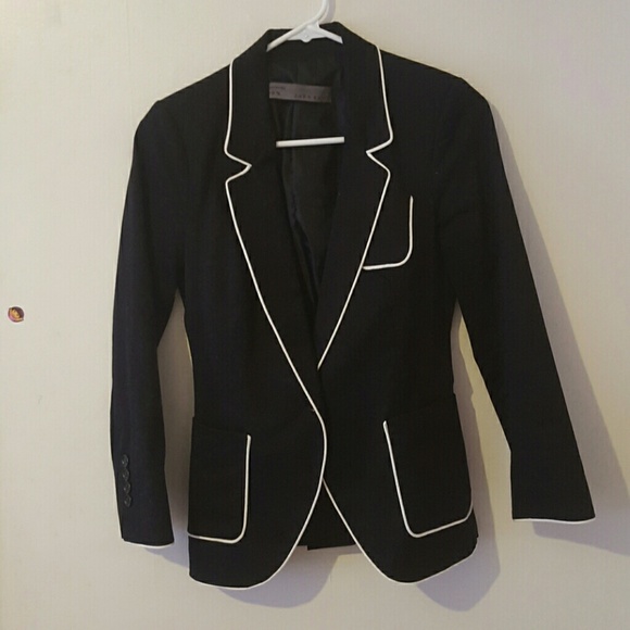 black blazer with white lining