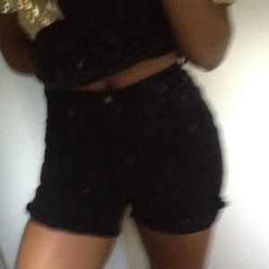 Vintage Express Black Highwaist Shorts