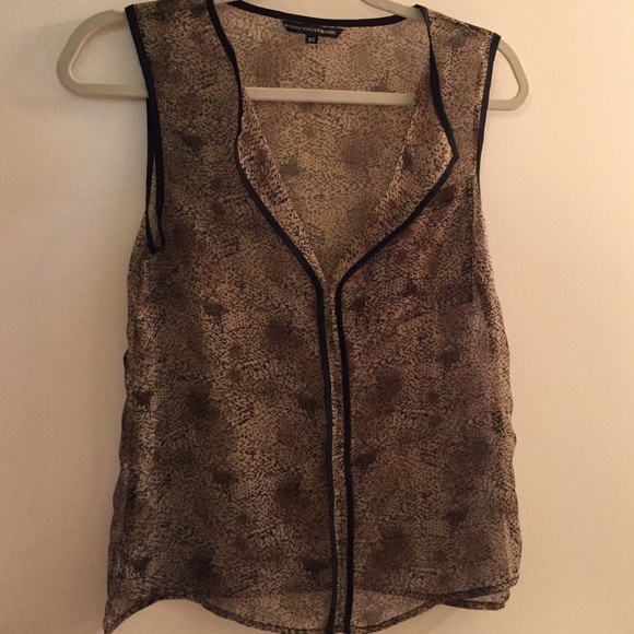 NEW Walter Parker Brown & Black Printed Top