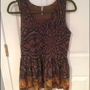 Free people paisley peplum top