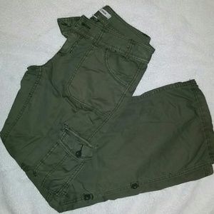 Express olive green convertible cargos
