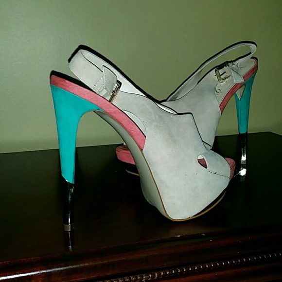 Boutique 9 color block heels sz 9 - Picture 1 of 4