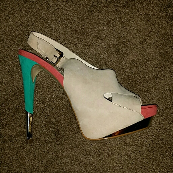 Boutique 9 color block heels sz 9 - Picture 2 of 4