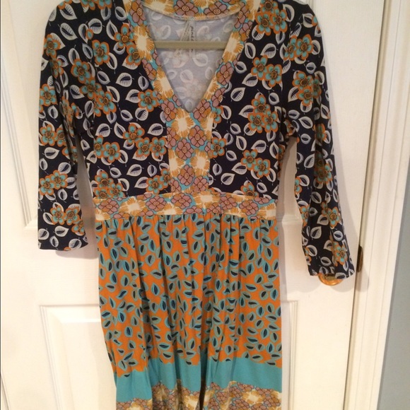 Anthropologie floral fit and flare dress