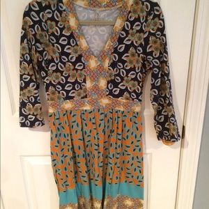 Anthropologie floral fit and flare dress