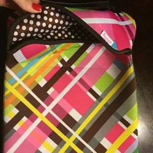 Plaid and polkadot laptop sleeve