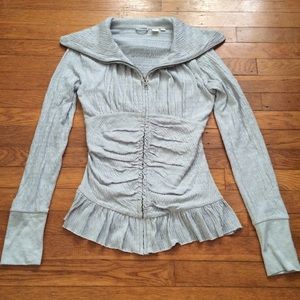 Anthropologie Peplum Lightweight Zip-up
