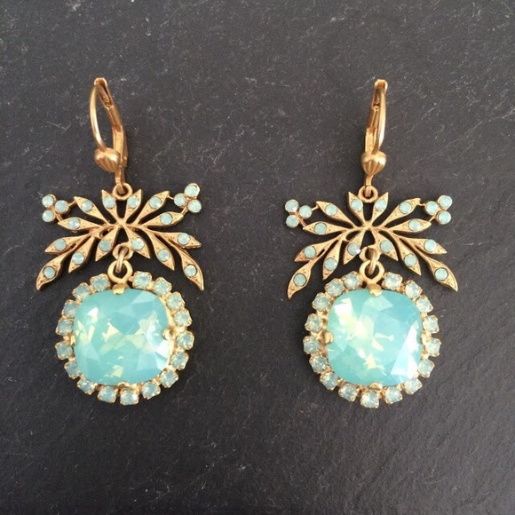 Catherine Popesco Swarovski Gold Plated Earrings
