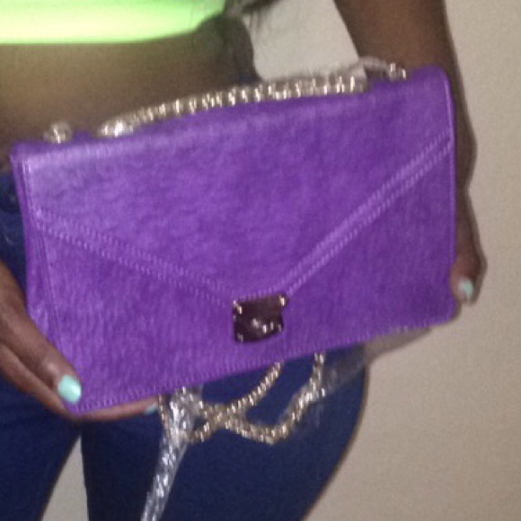 Purple ostrich leather purse - Picture 3 of 4