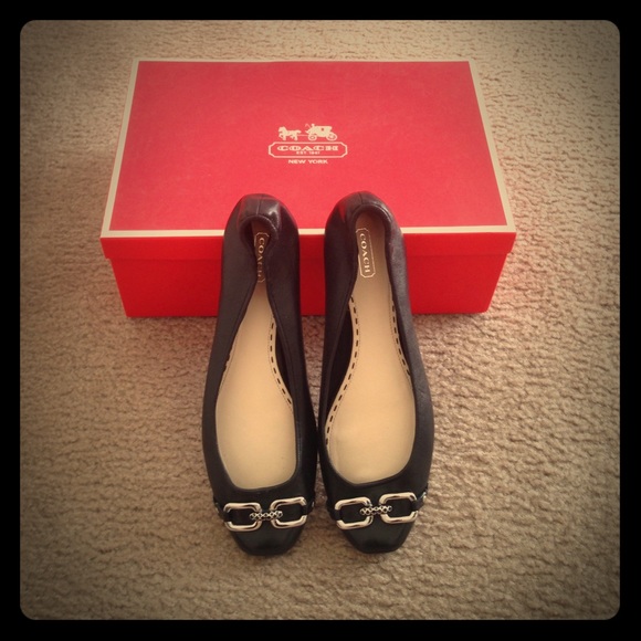 Coach Black Flats