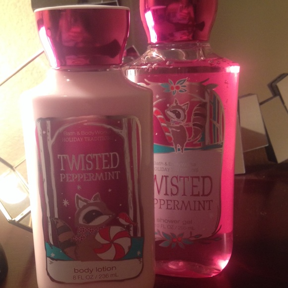 twisted peppermint lotion and shower gel