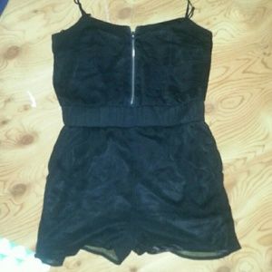 Forever 21 Black zip up romper