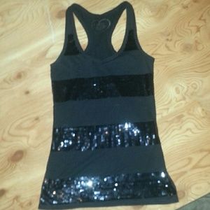 Rue 21 Black Sequined Tank size Small