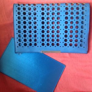 Blue Transparent Clutch with Privacy Pouch