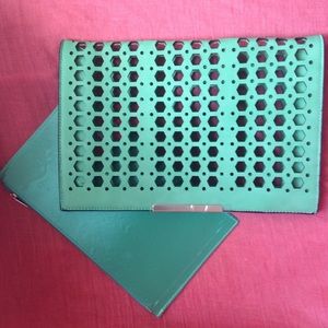 Green Transparent Clutch with Privacy Pouch
