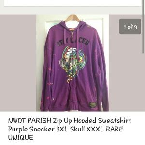 Parish zip up Hoodie purple sneaker 3xl xxxl new