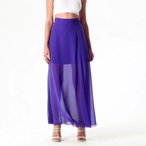 LAST CHANCE! Bebe Sheer Purple Maxi Skirt ~ NWOT