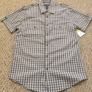 Men's gray gingham button up