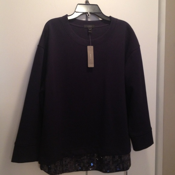 JCrew navy sweatshirt with sparkle