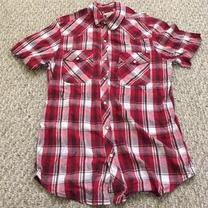 Men's short sleeve "pearl" snap button up