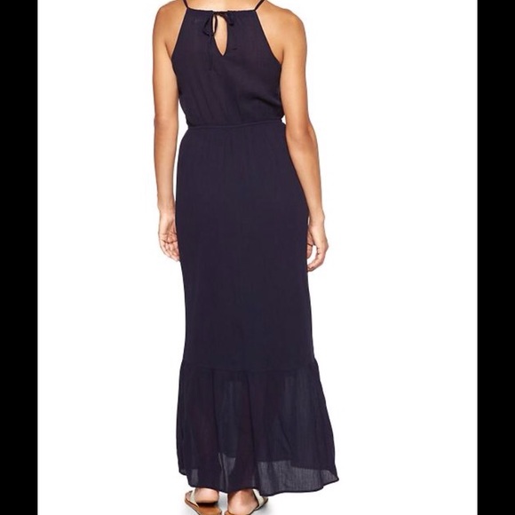 Embroidered Navy Blue Maxi Dress - Picture 2 of 2