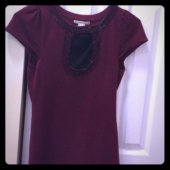 Nanette Lepore Red Cap Sleeve Sweater