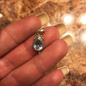 Real blue Topaz pendant