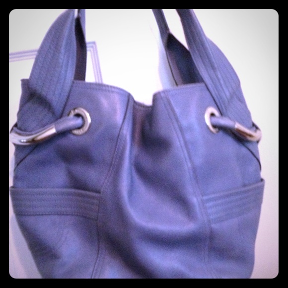B. Makowsky Blue Leather Hobo Bag