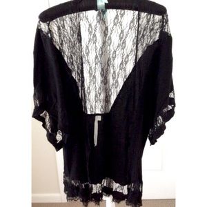 Urban Outfitters Black Lace Kimono NWOT