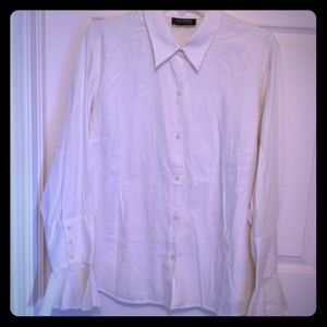 Gorgeous Lauren white ruffle sleeve shirt