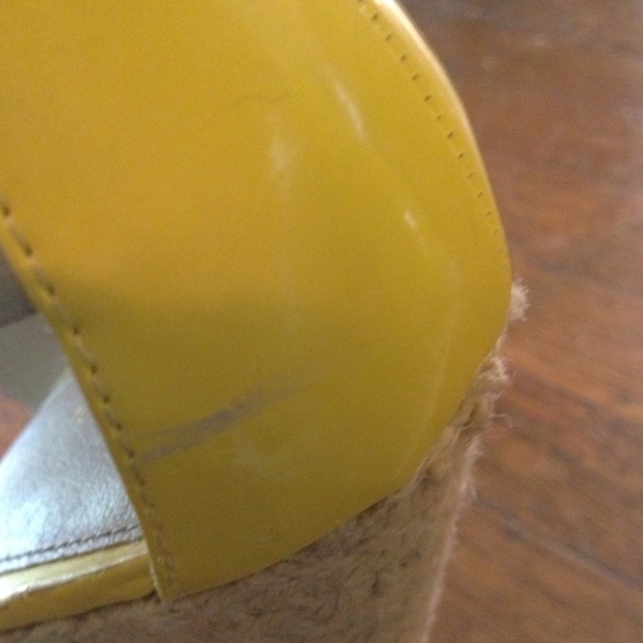 Target Merona Neon Yellow Nude Colorblock Wedges - Picture 2 of 2