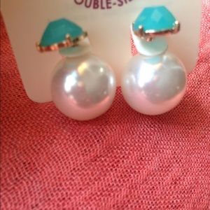 Aqua Pearl Peek-a-Boo Earrings