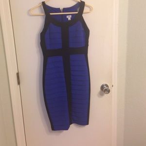 Blue and black dress