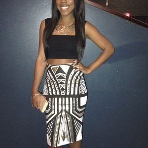 Abstract Design Pencil Skirt